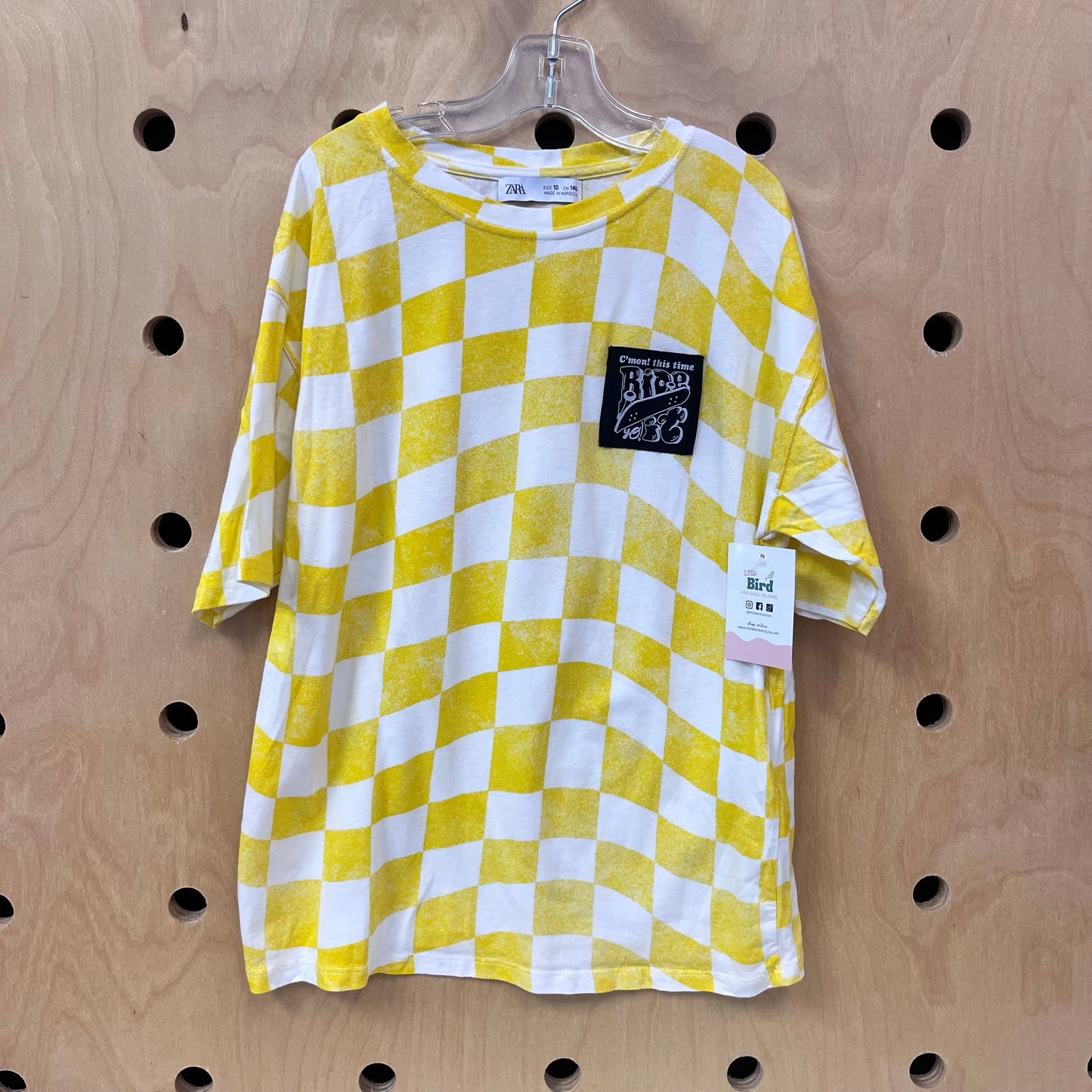 Yellow Wavy Checkered Tee