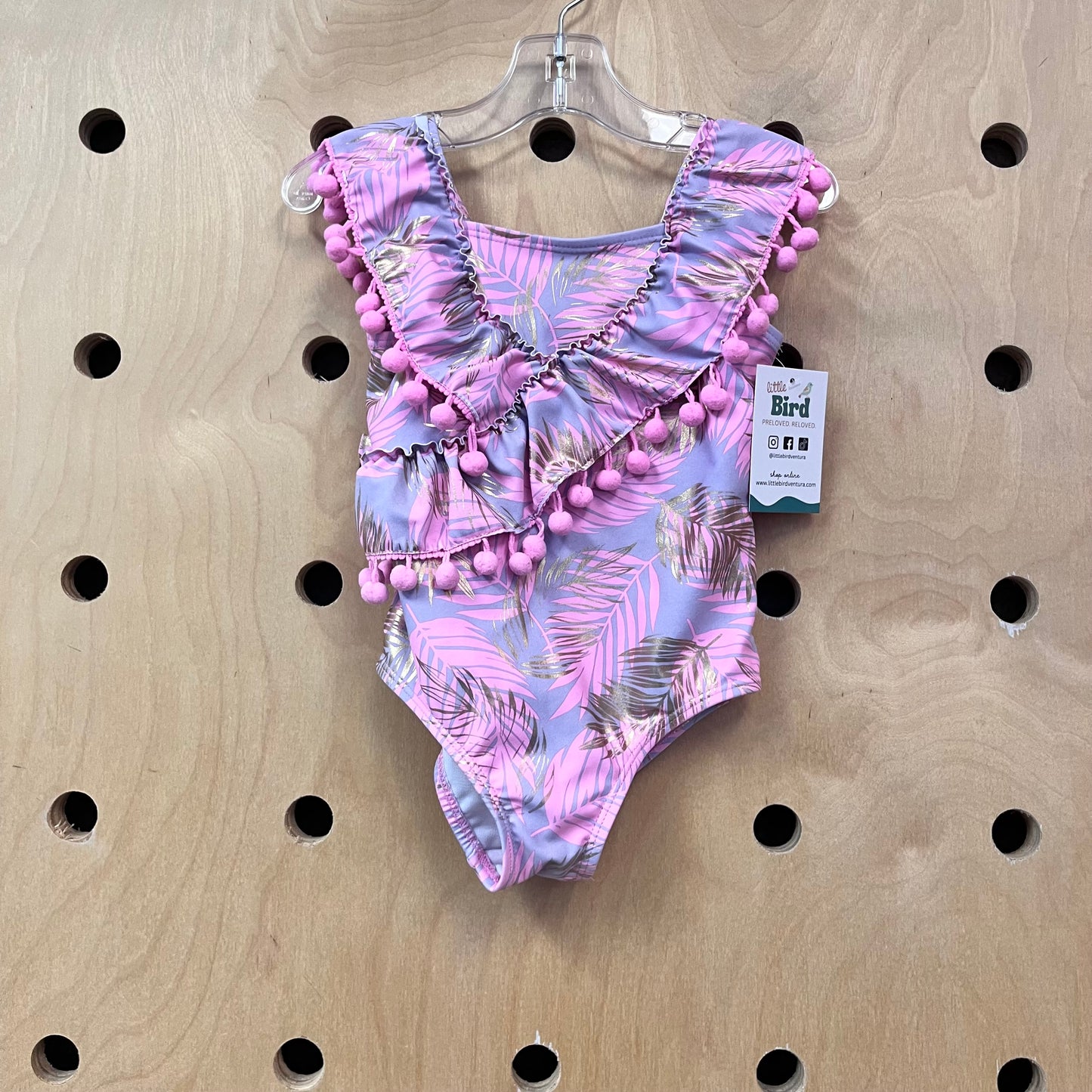 Pink + Gold Palms Swimsuit