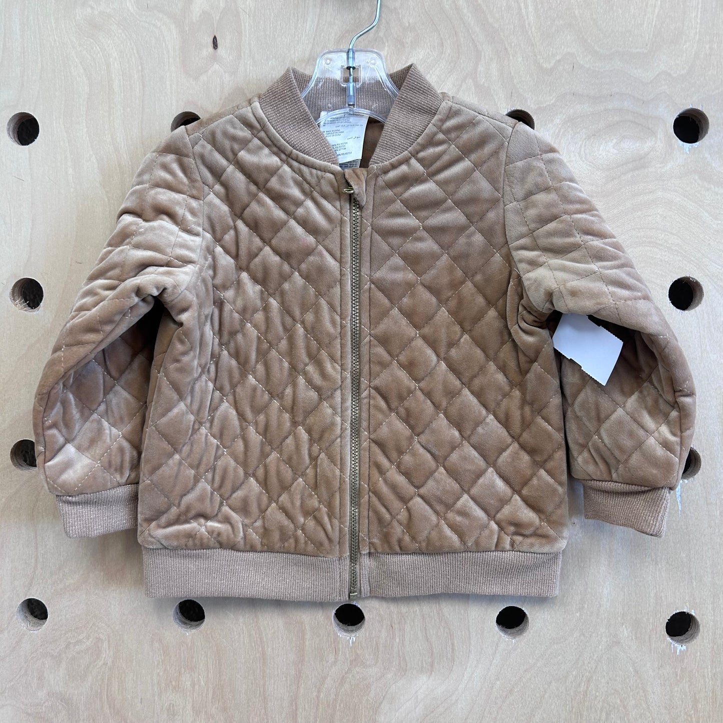 Tan Quilted Velour Jacket