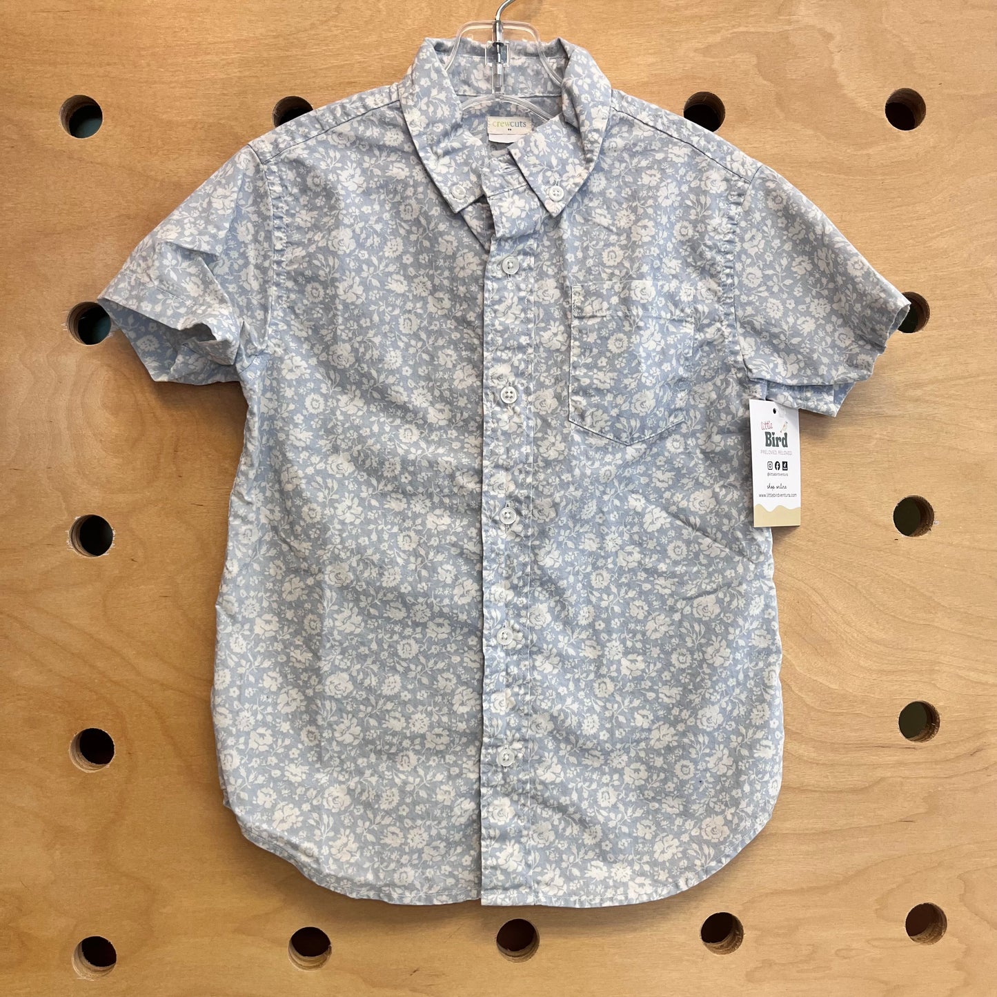 Light Blue Floral Button Up