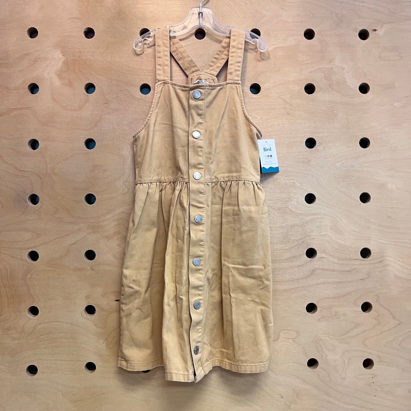 Yellow Denim Snap Dress