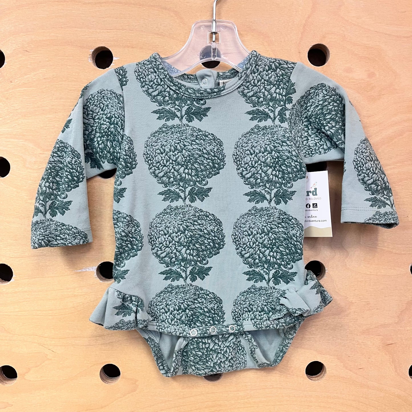 Organic Green Chrysanthemum Romper