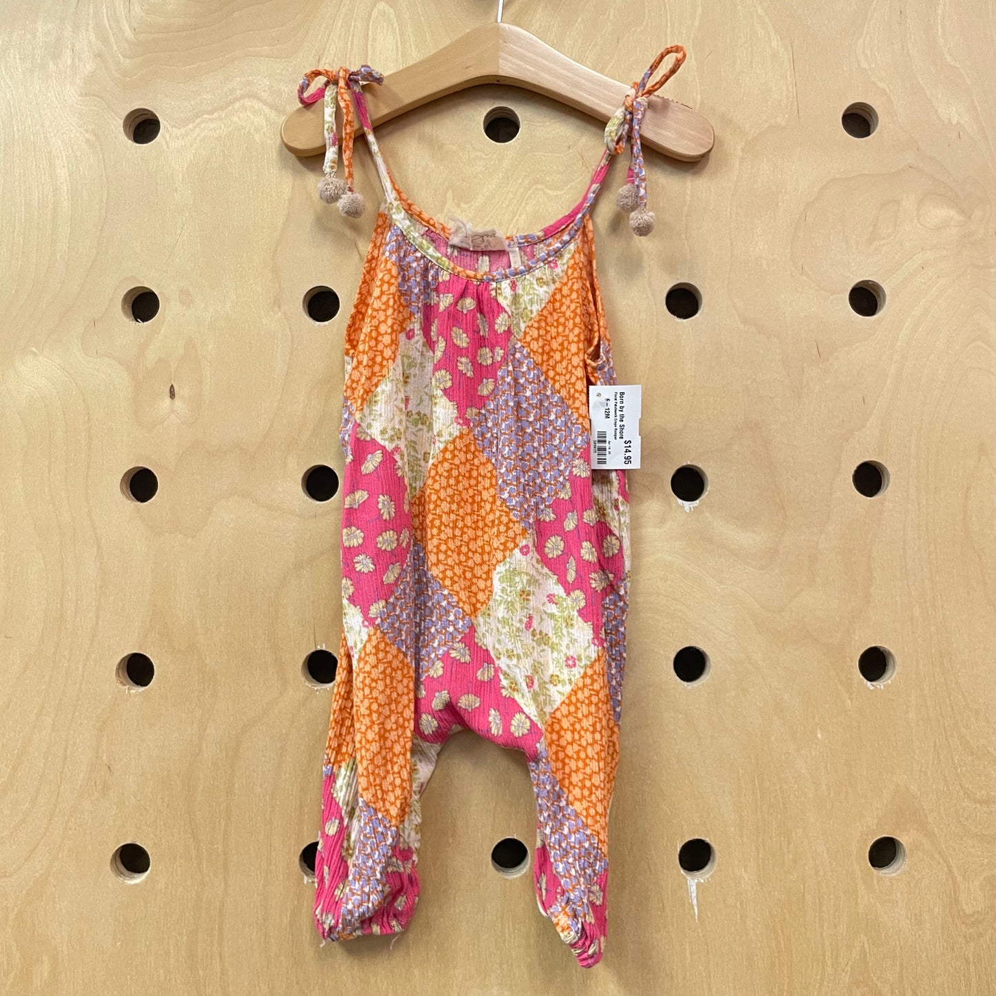 Floral Patchwork Crepe Romper