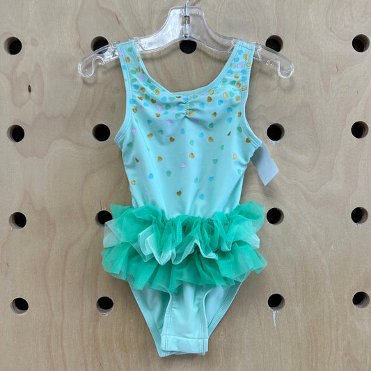Green Hearts+Tulle Swimsuit