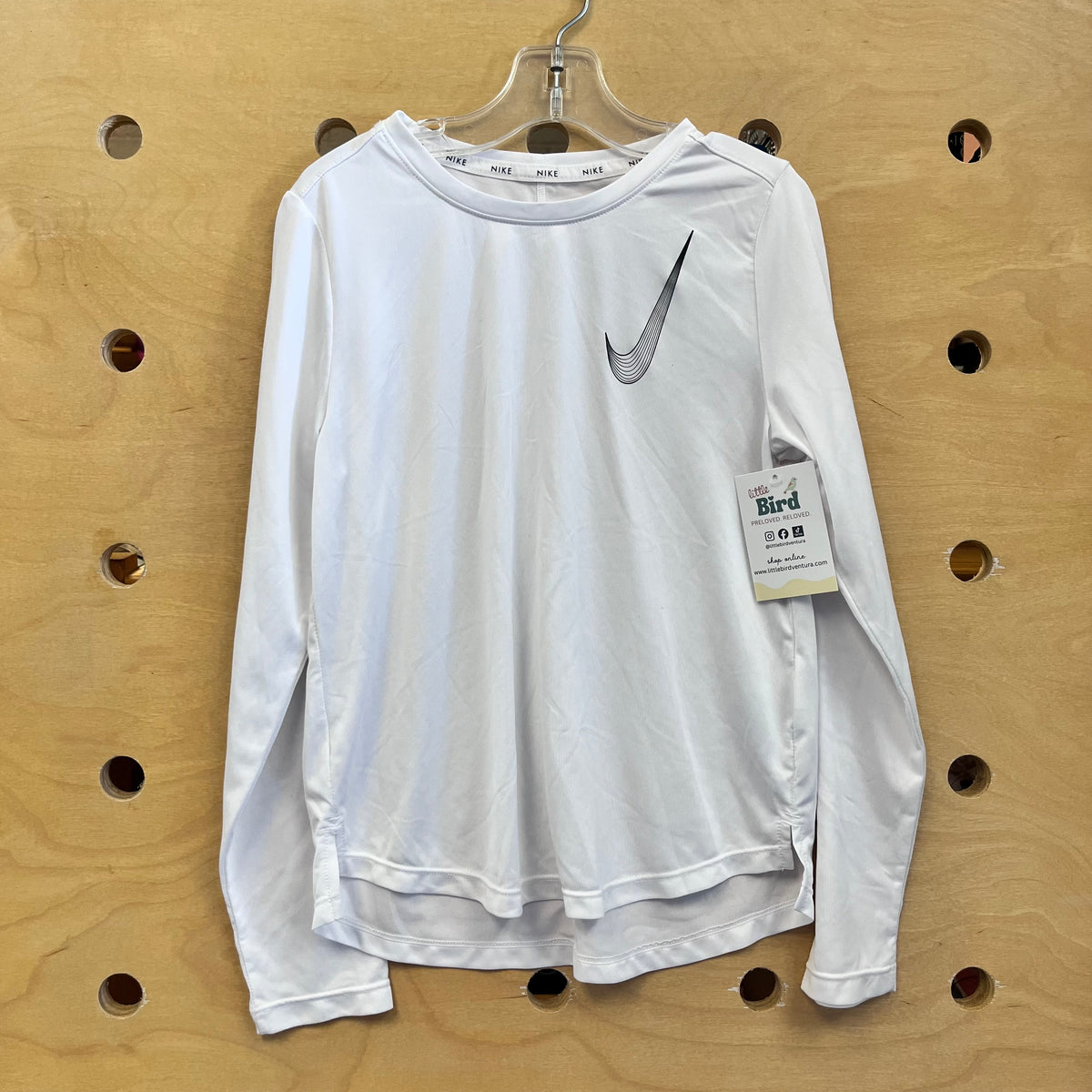 White Dri Fit LS