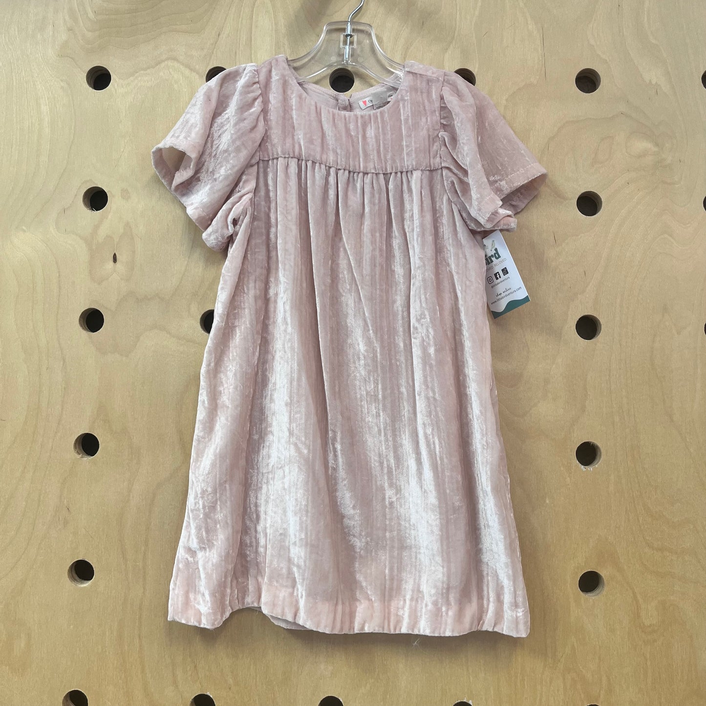 Pink Crushed Velvet Dress