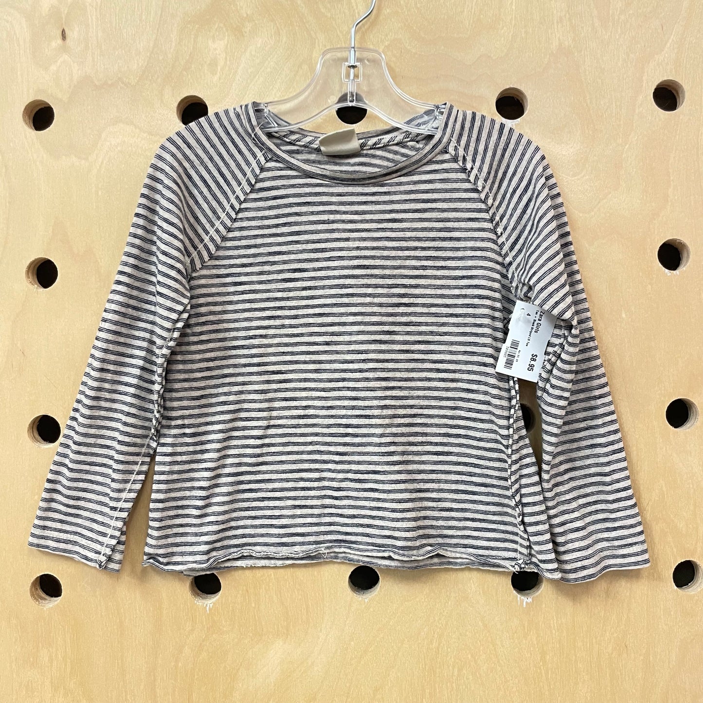 Tan + Black Striped LS Tee