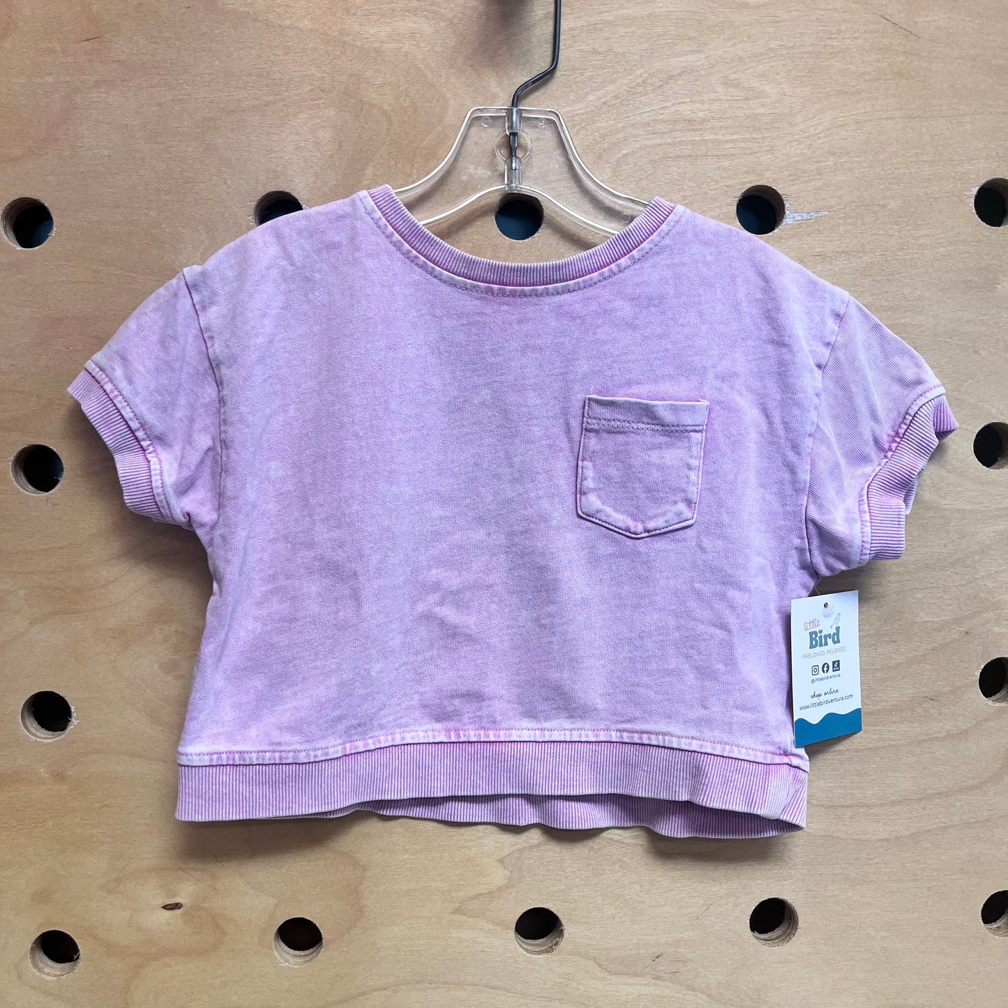 Lavender Cropped Pocket Tee