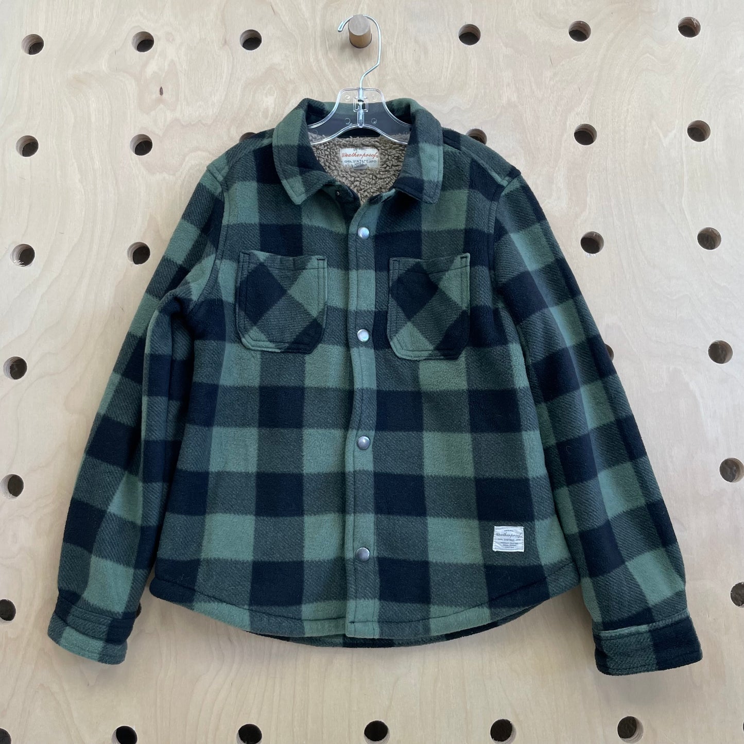 Green & Black Plaid Fleece Shacket