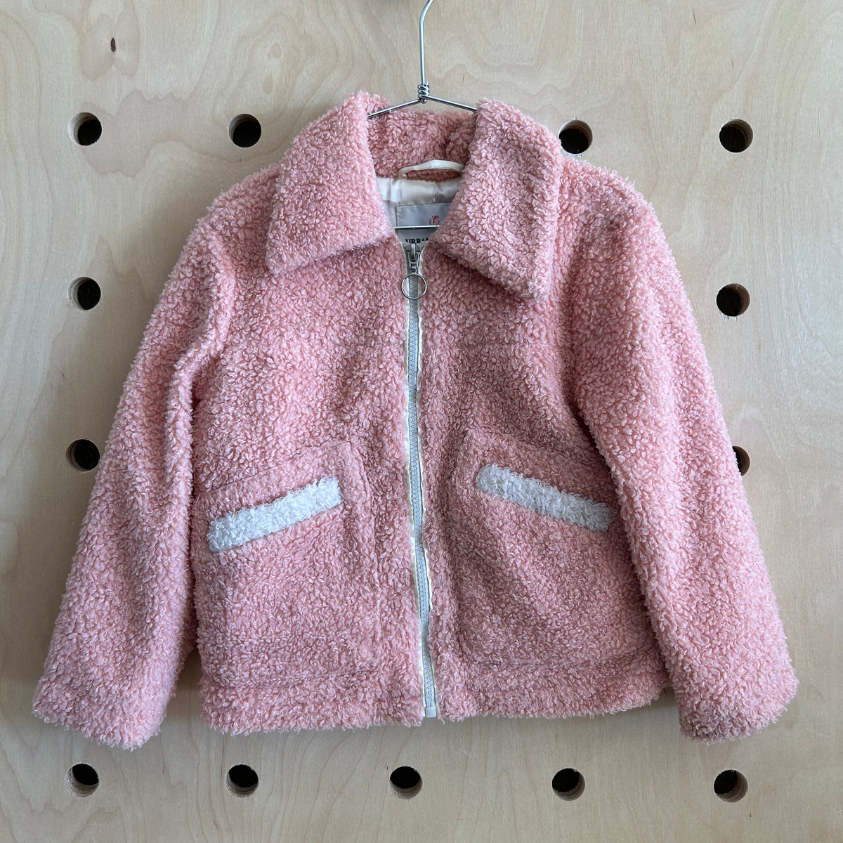 Pink & Cream Fuzzy Jacket
