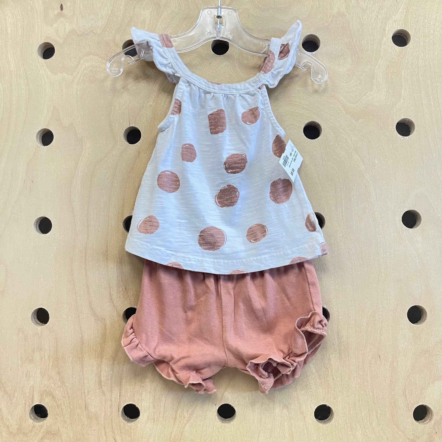 Organic White + Clay Polka Dots Outfit