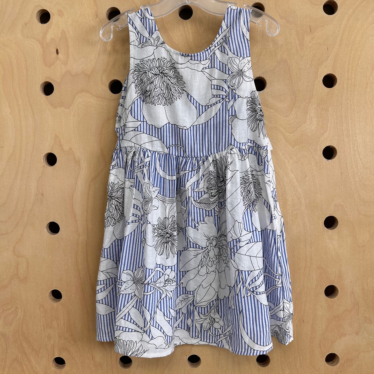 Blue Striped Floral Dress
