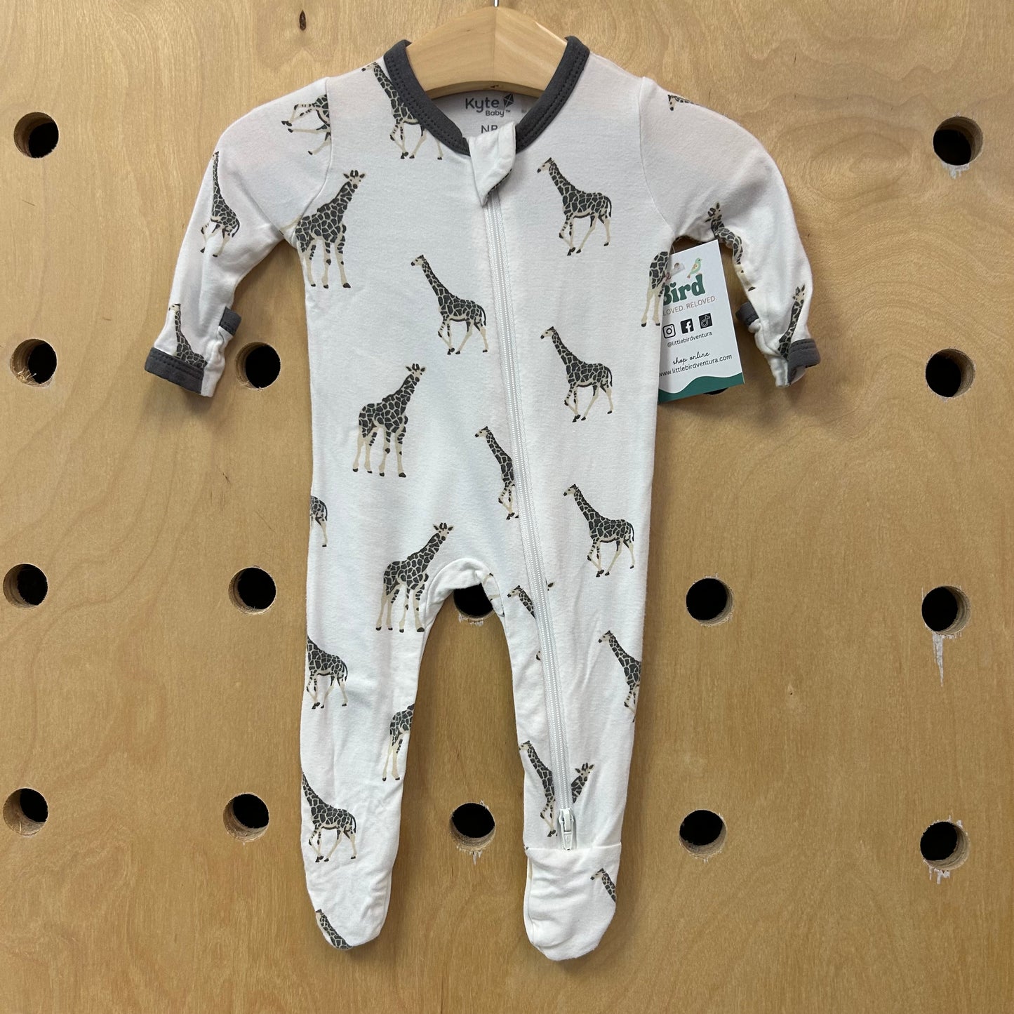White Giraffes Zip Footies