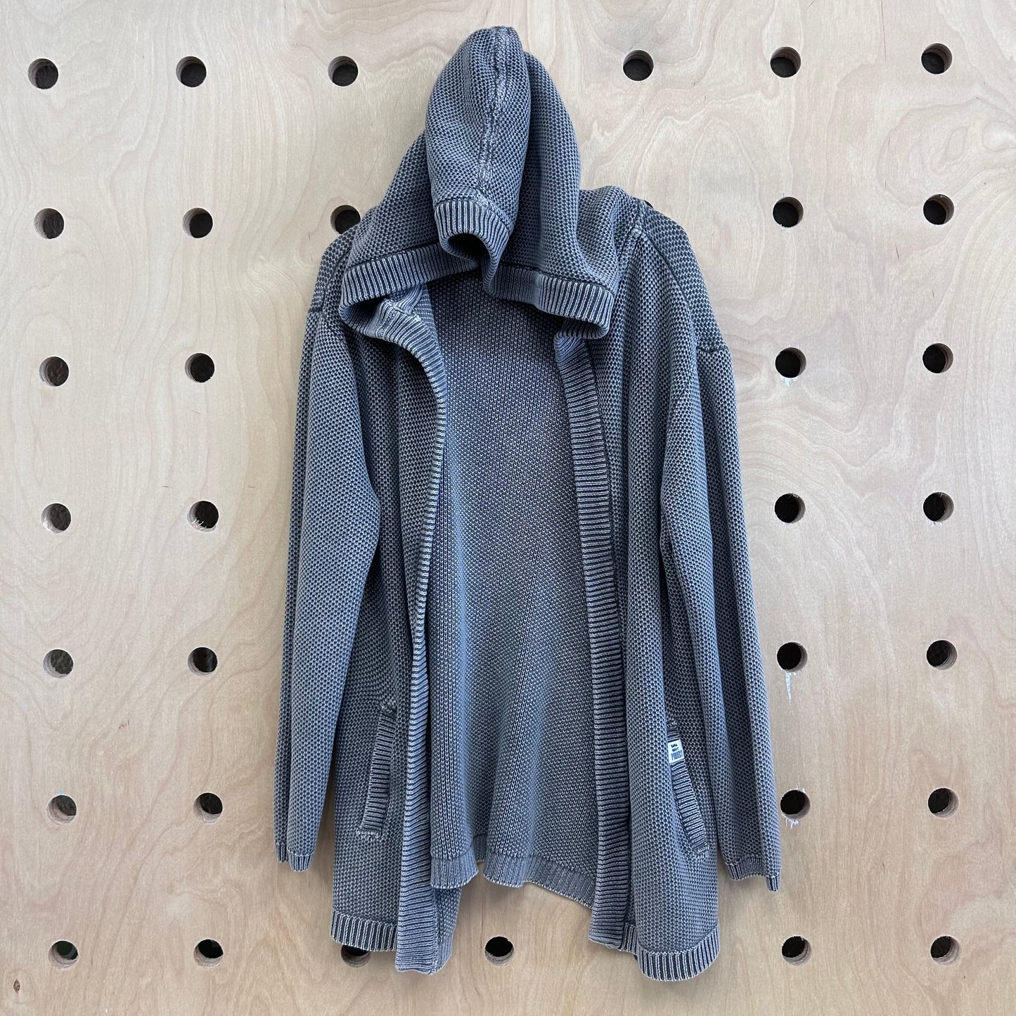 Grey Open Hoodie Cardigan