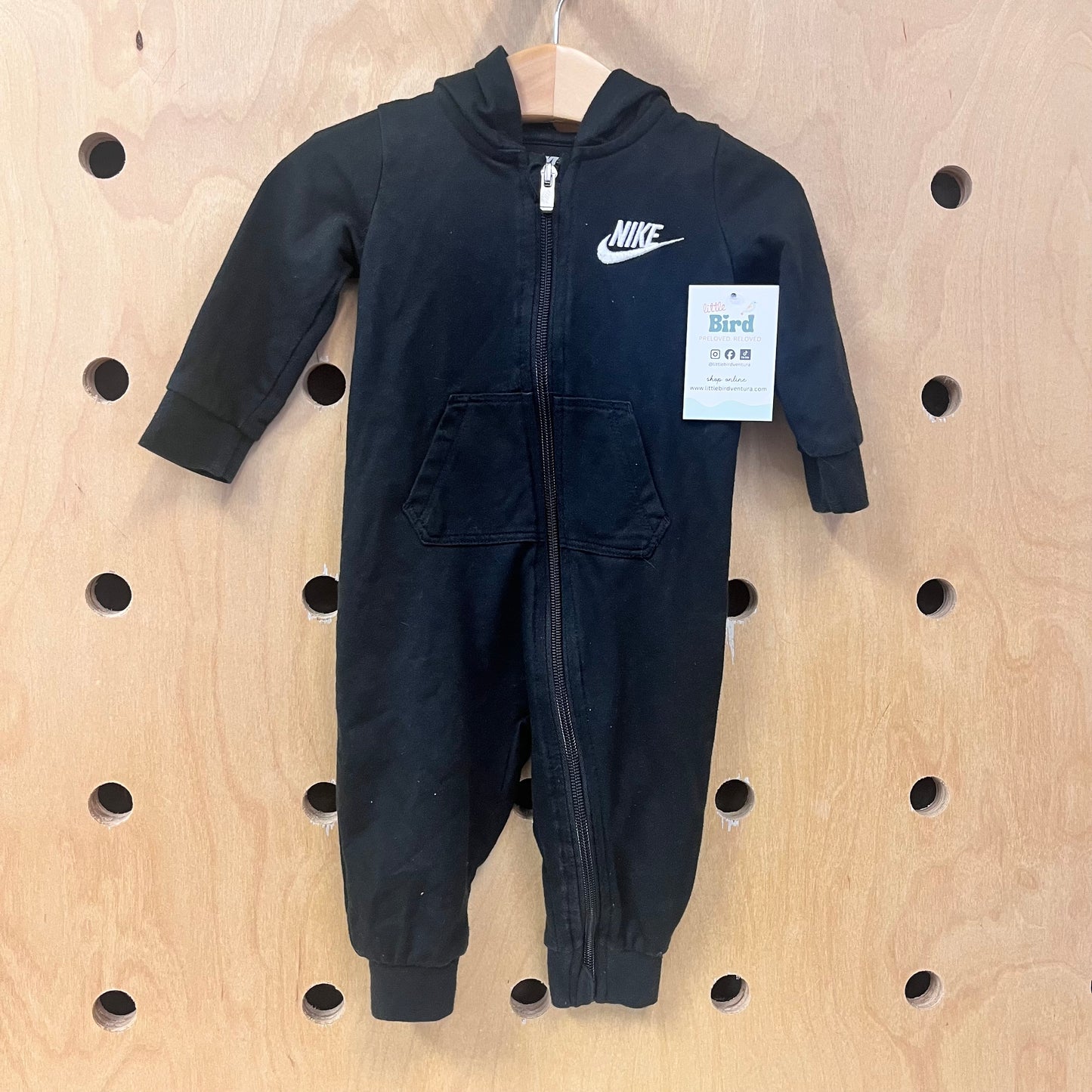 Black Logo Hoodie Romper
