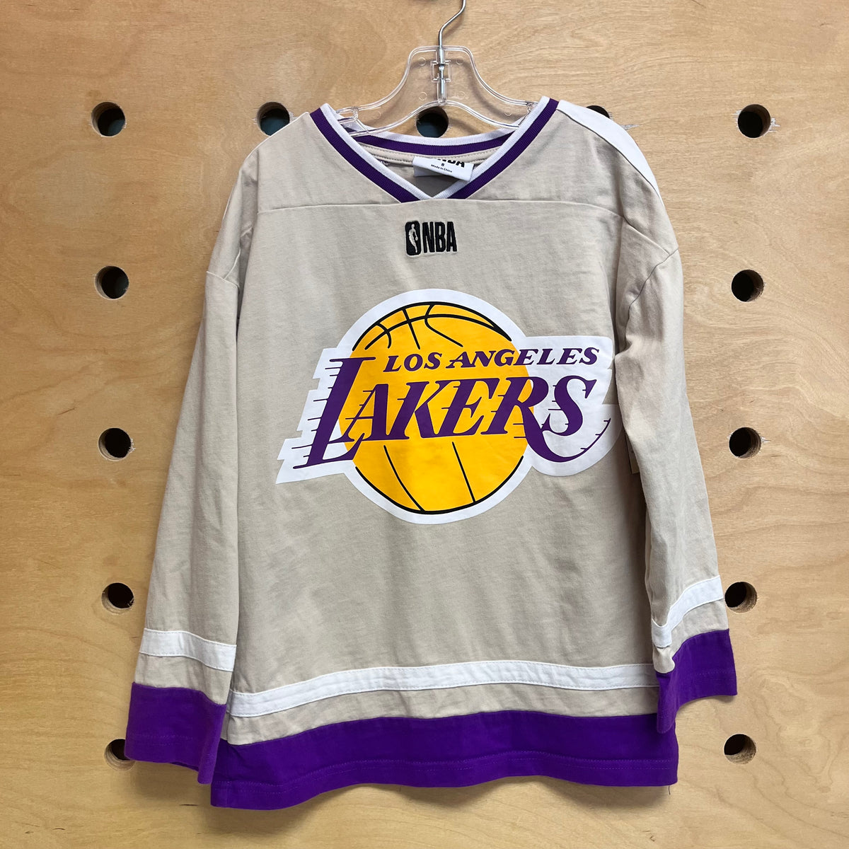 Tan Embroider NBA Lakers LS