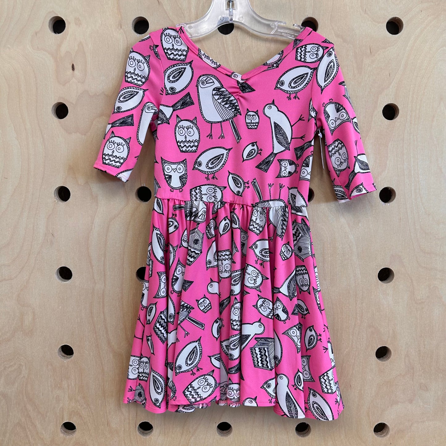 Pink Birds Twirl Dress