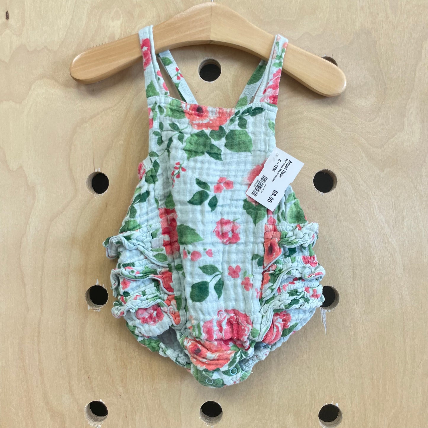 Mint Floral Muslin Romper