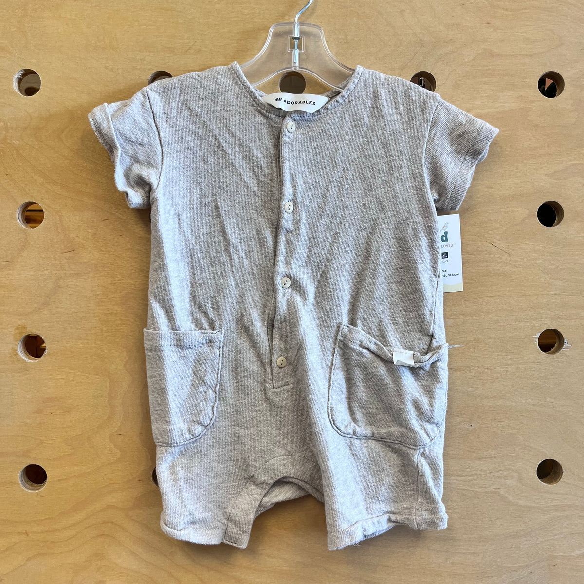 Greige Button Up Romper