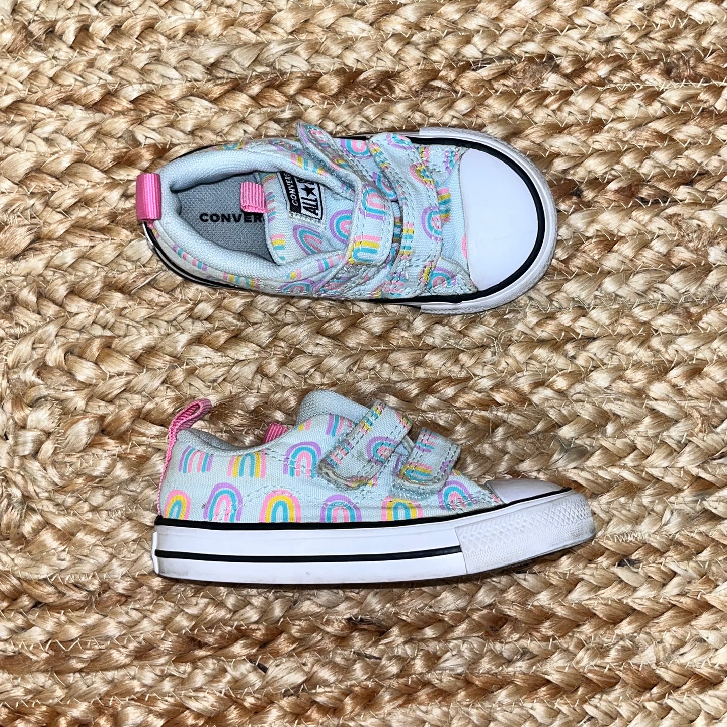 Blue & Rainbows Velcro All Star Sneakers