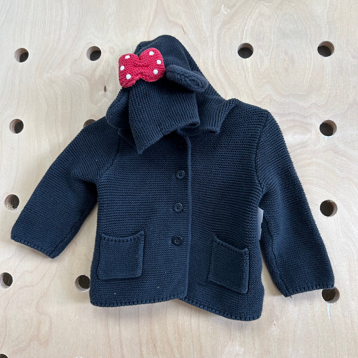 Black Minnie Ears Hoodie Cardigan