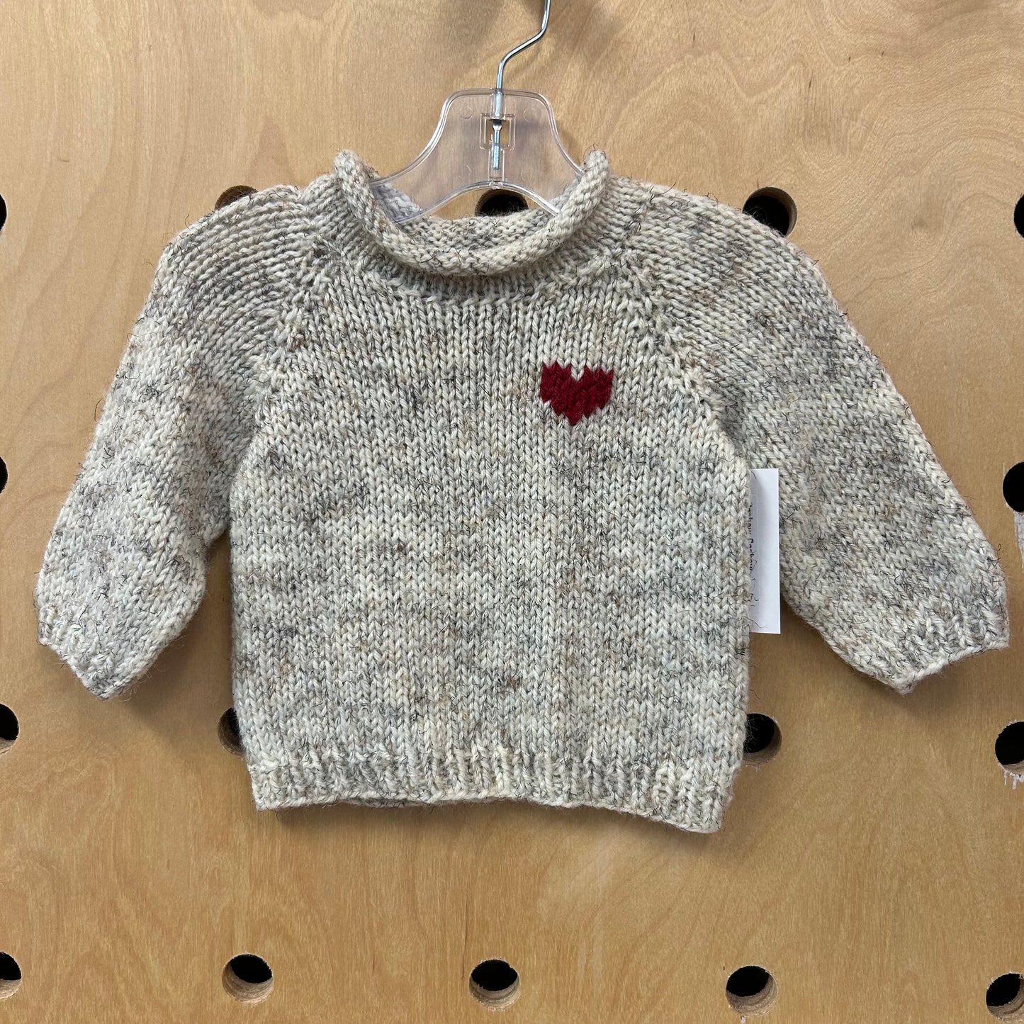 Oatmeal Heart Knit Sweater