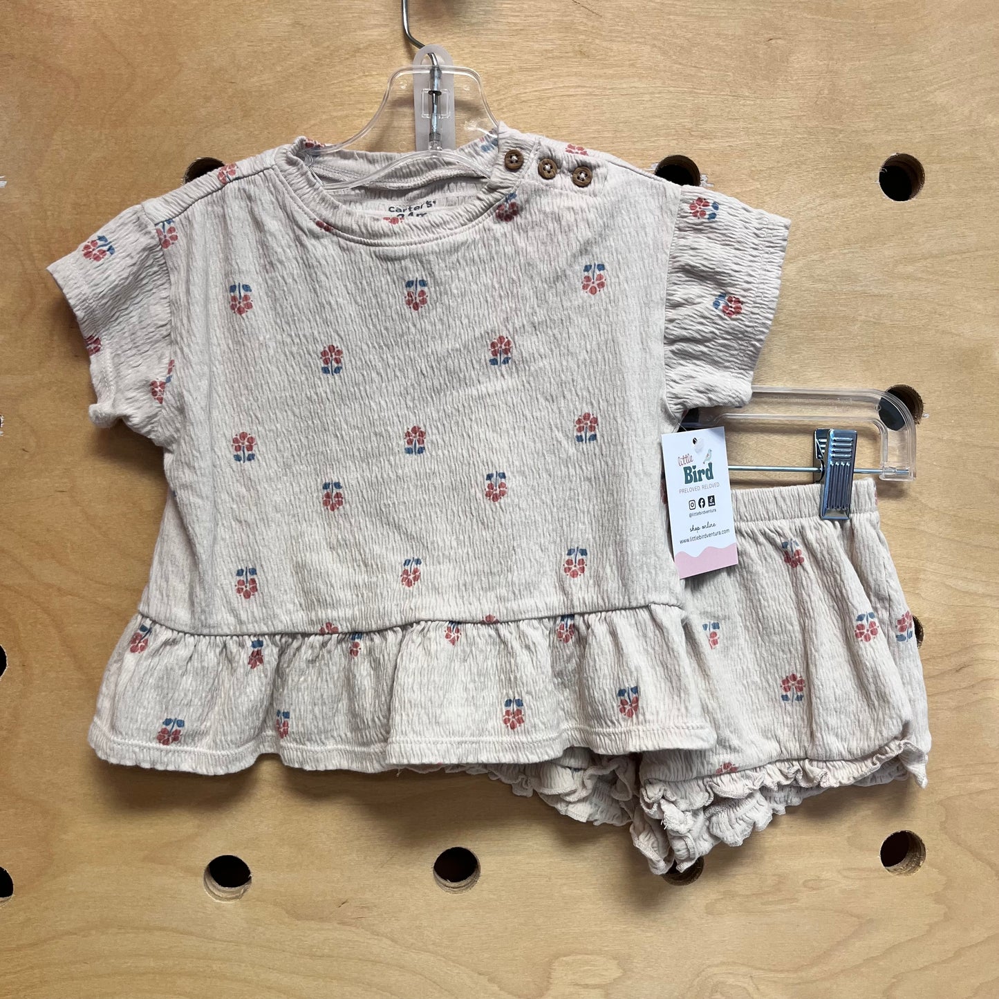 Cream/Red Floral Cotton Outfit