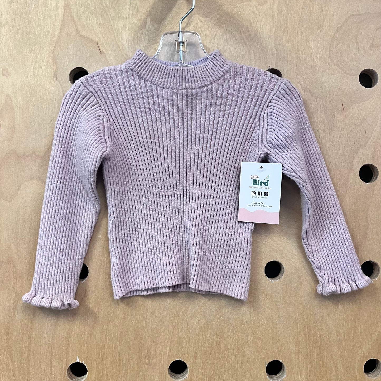 Pink Ribbed Mock Neck Top