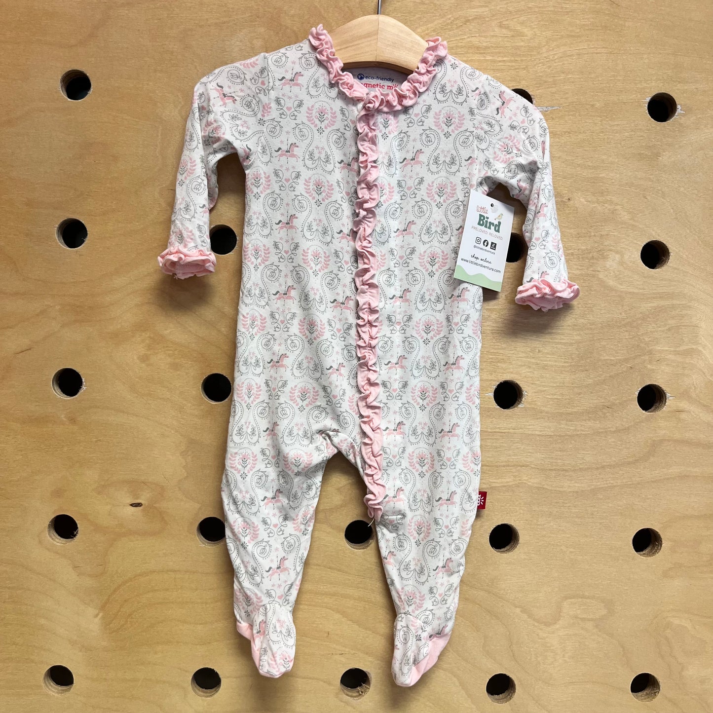 Pink/White Modal Horses Footies