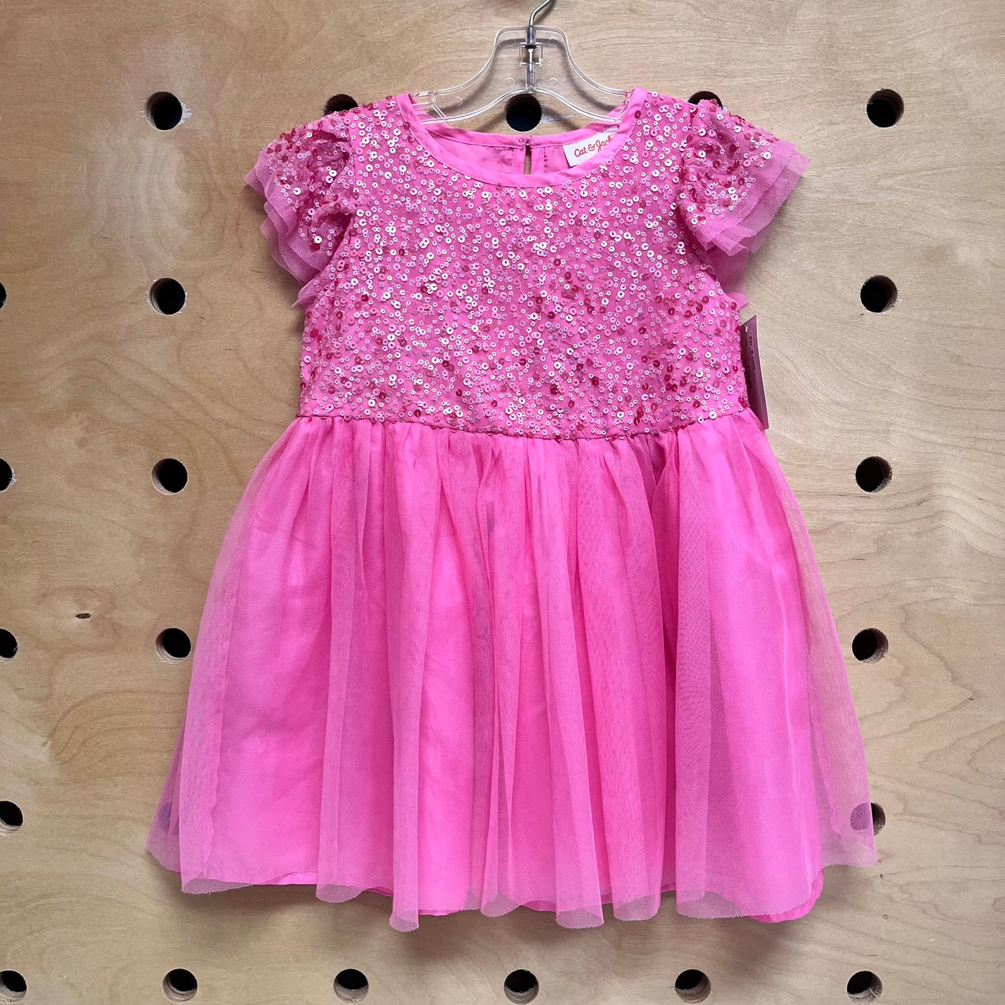 Pink Sequins Tulle Dress