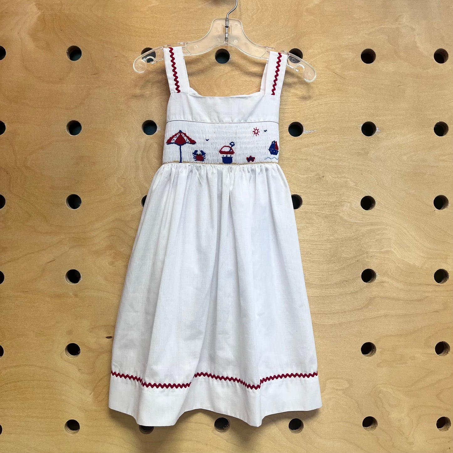 White Beach Days Smocked Dress