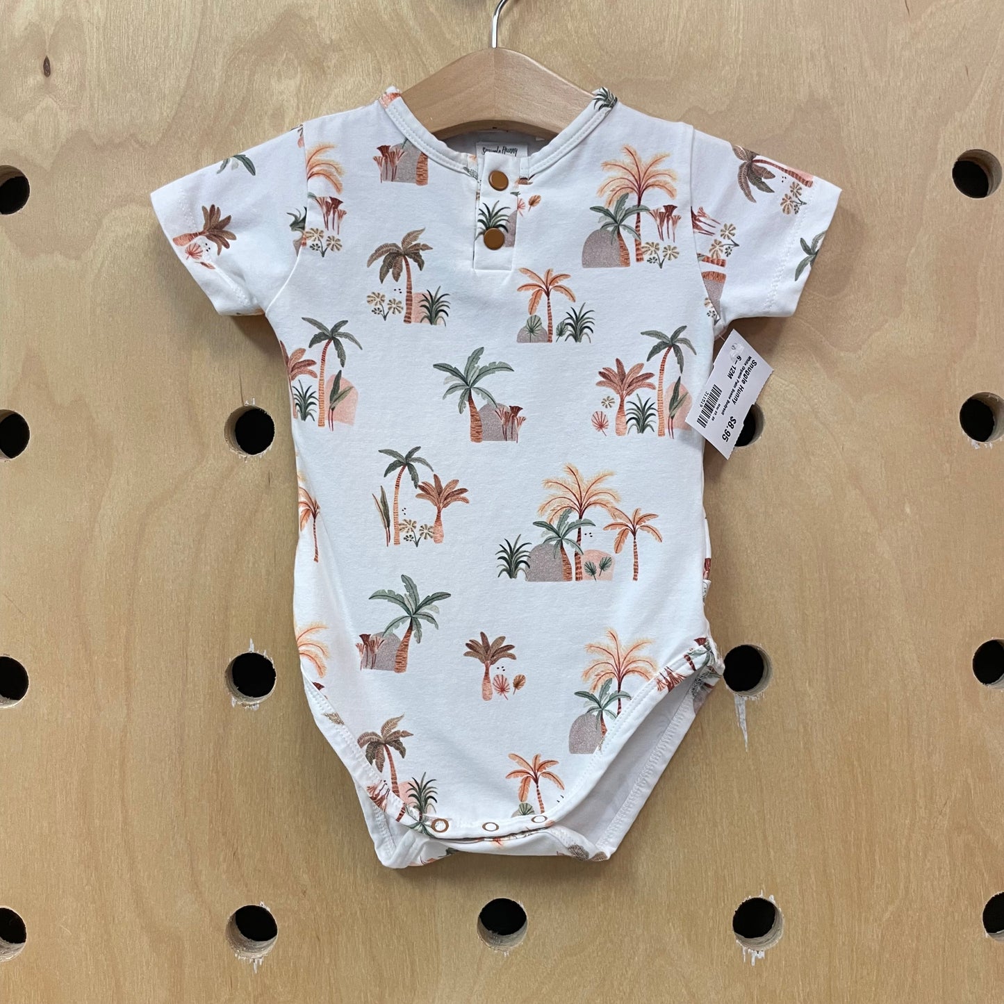 White Organic Palm Scene Bodysuit