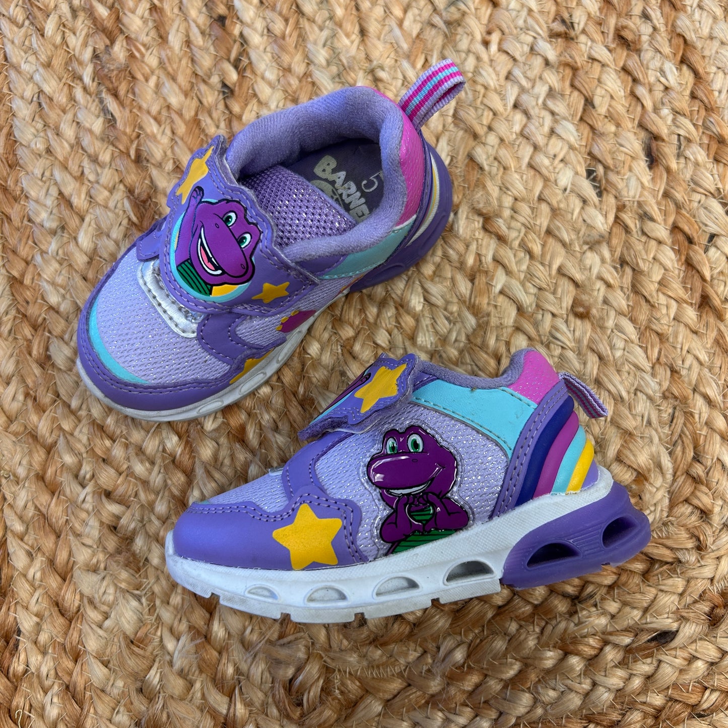 Purple Barney Light Up Velcro Shoes