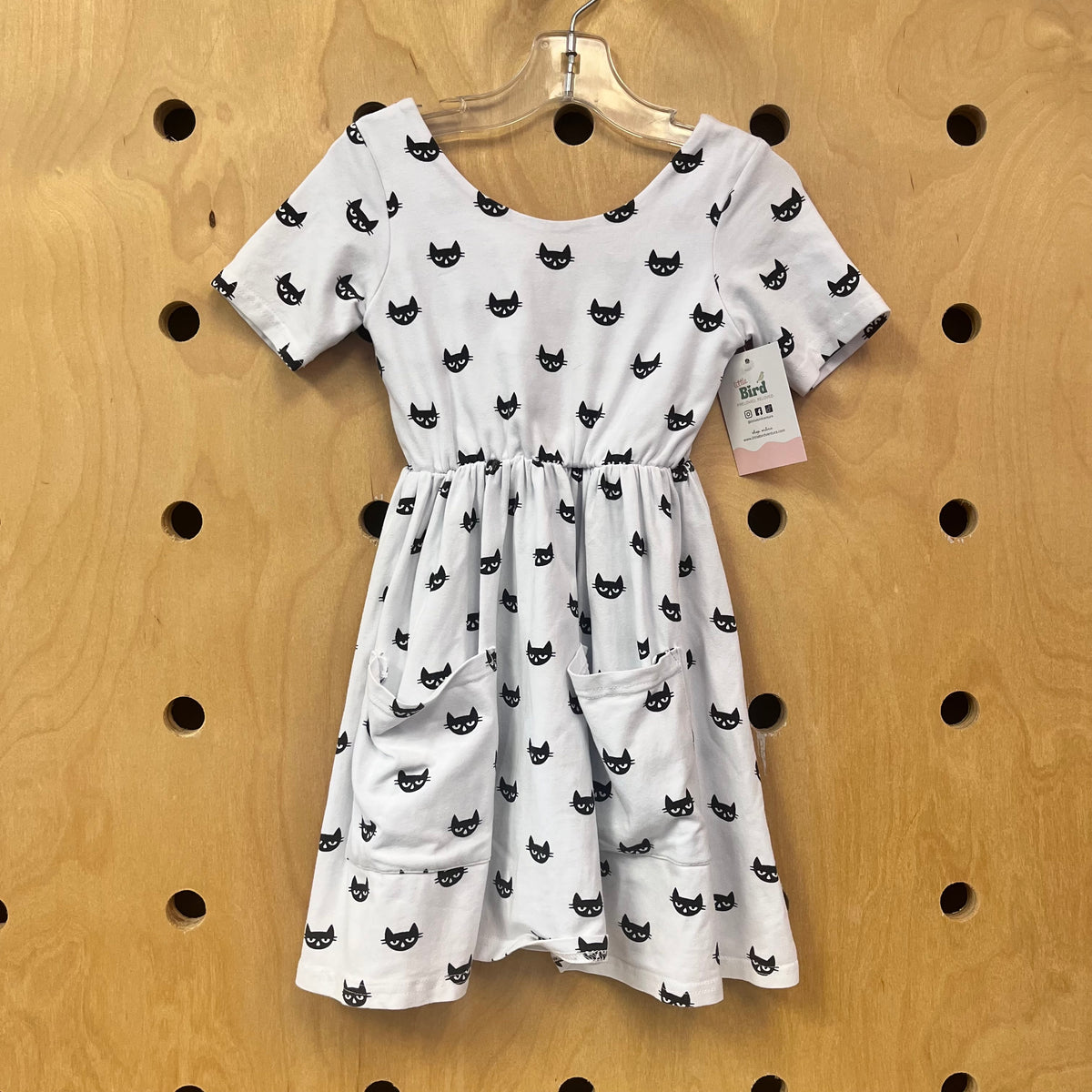White & Black Kitty Dress