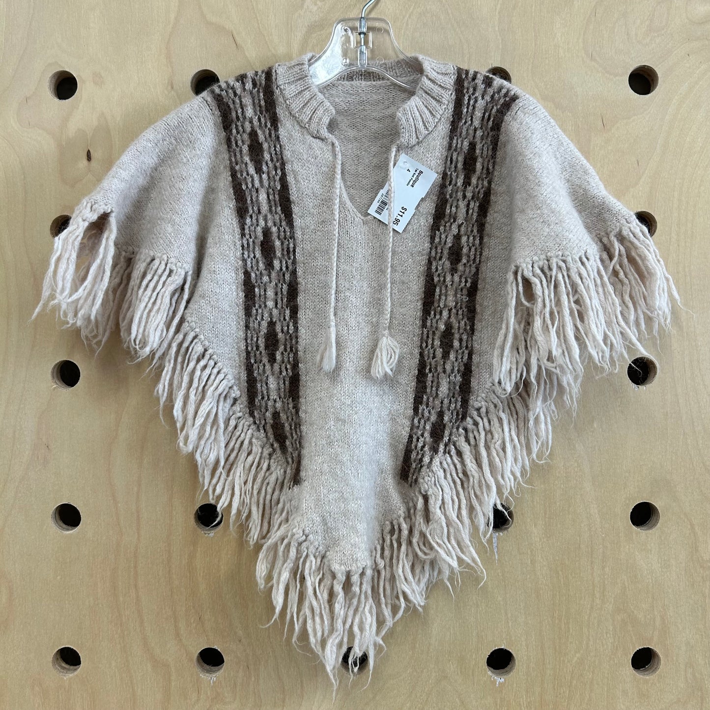 Tan Knit Poncho