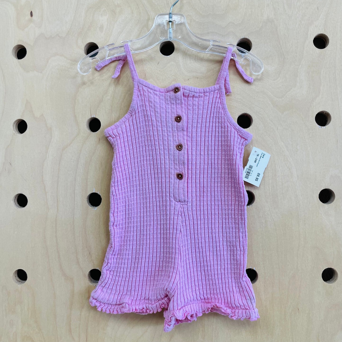 Pink Waffle Knit Romper