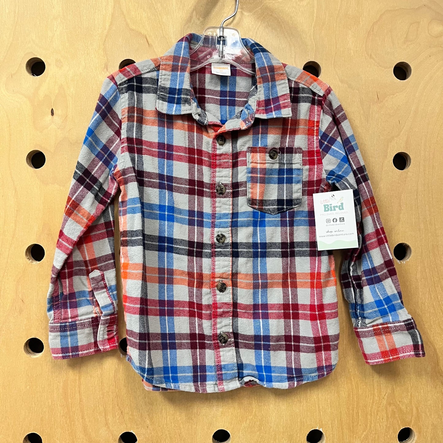Grey/Red Plaid Flannel