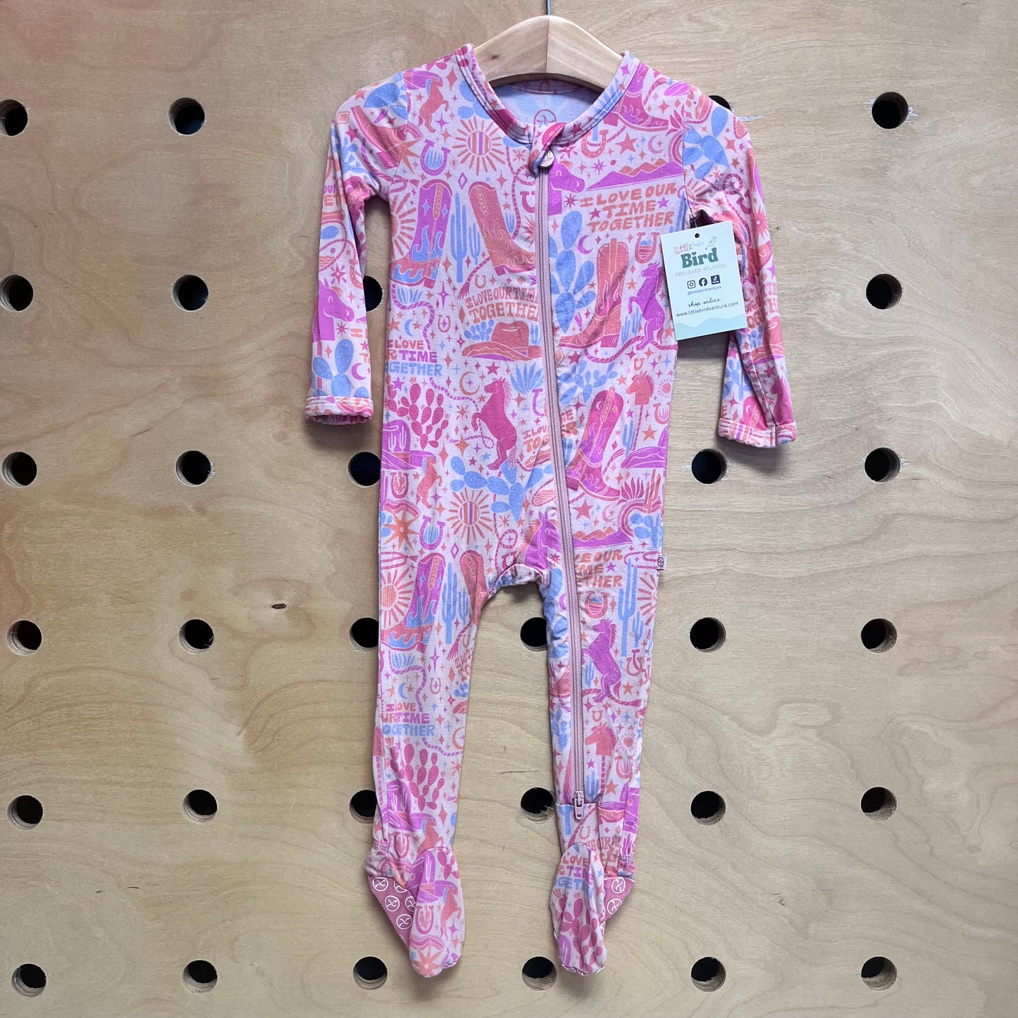 Pink Bamboo Cowgirl Boots Footies