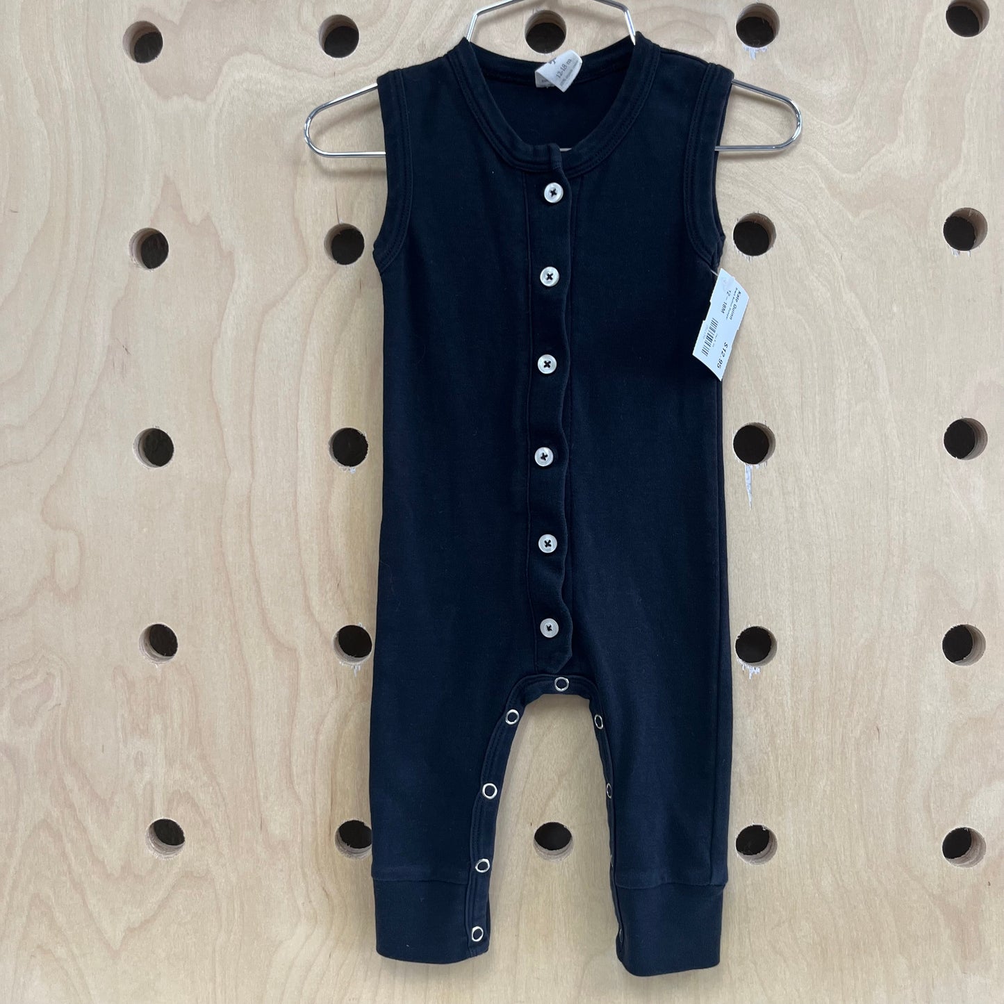 Black Button Romper