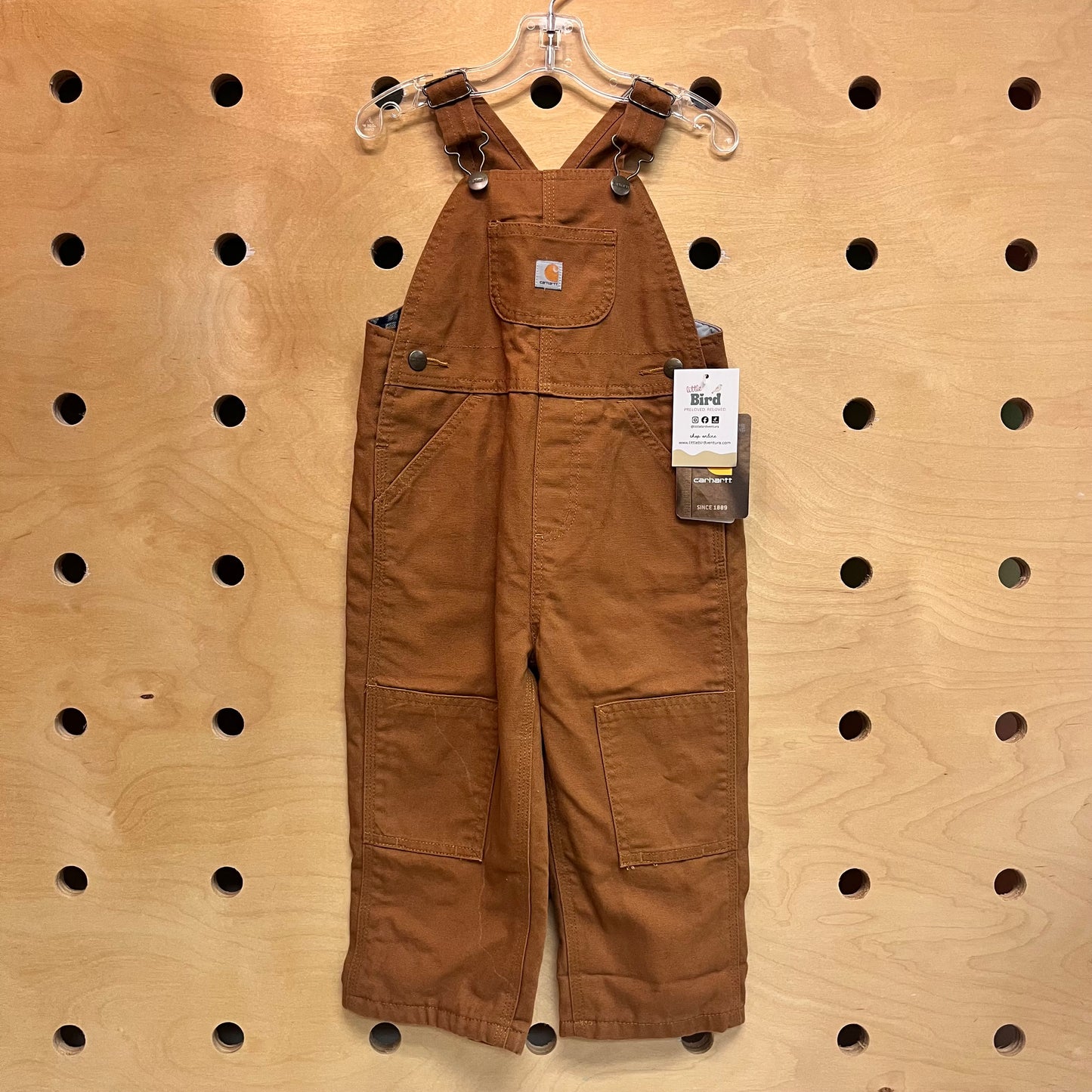 Brown Plaid Lined Overalls NEW!