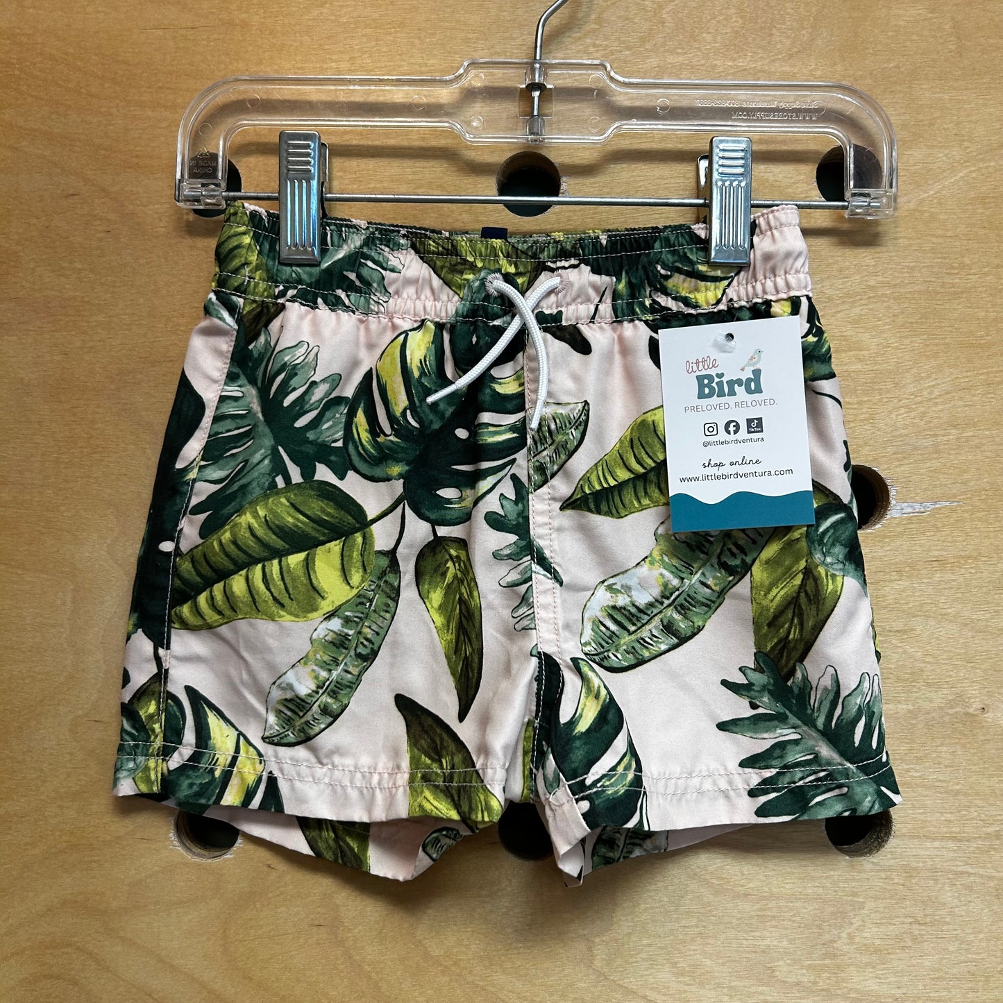 Pink Leaves Swim Shorts