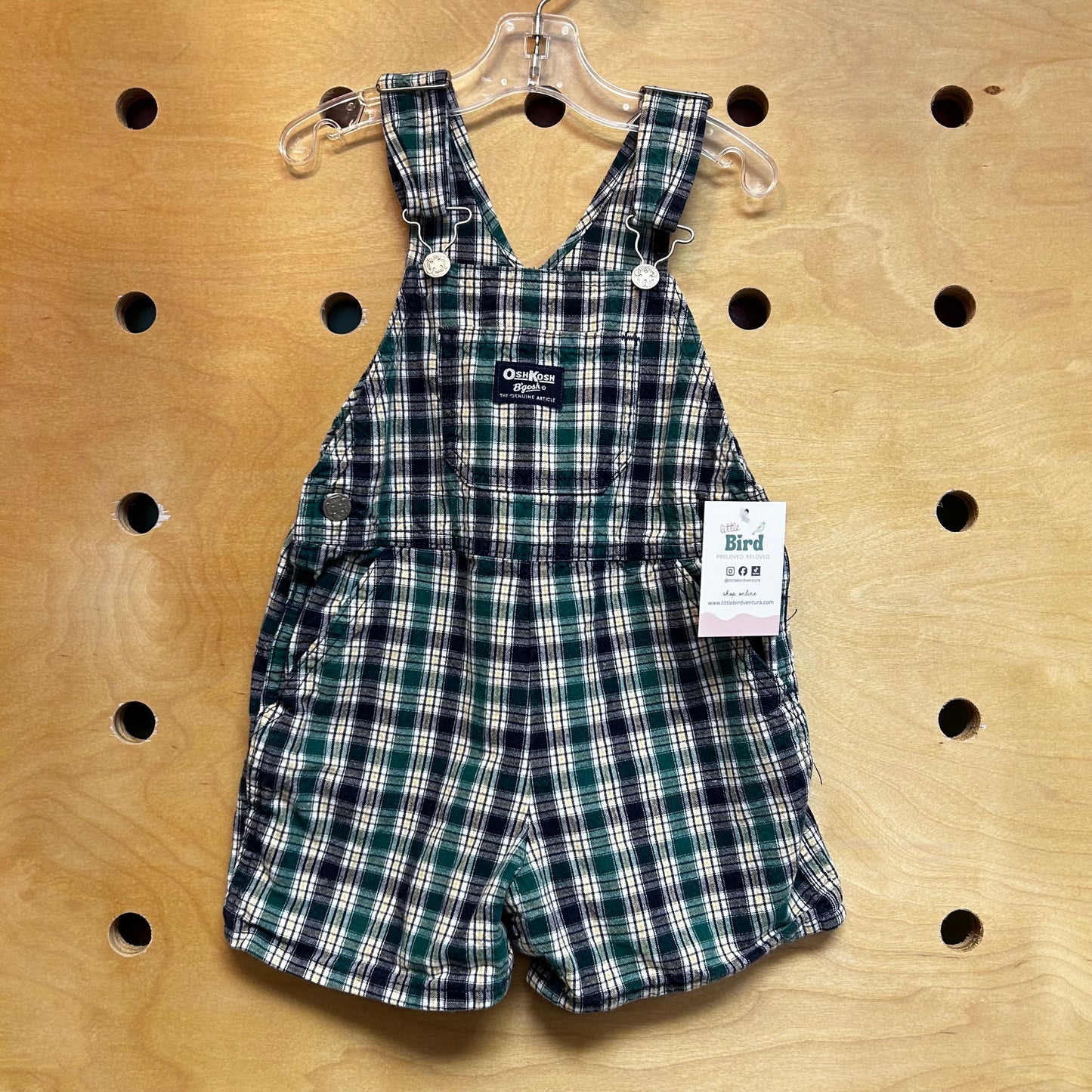 Osh Kosh Plaid Shortalls
