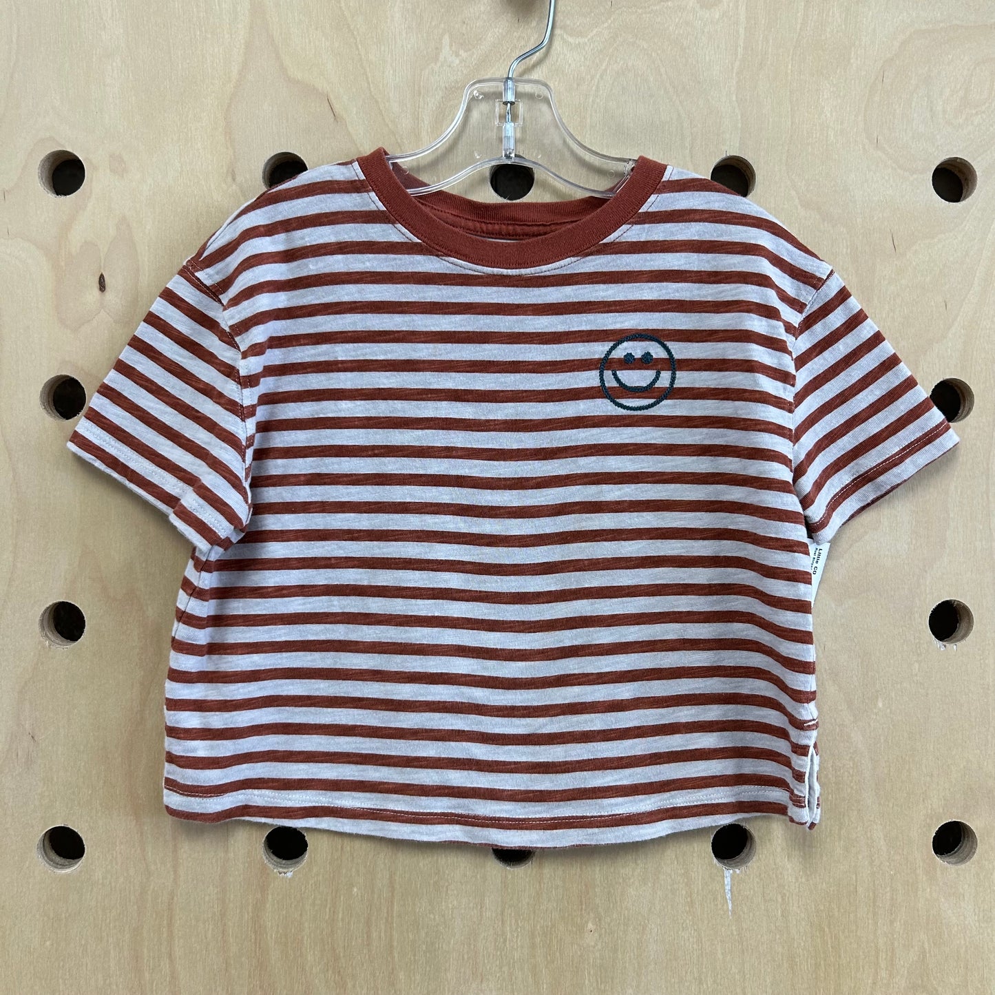 Rust Striped Happy Face Tee