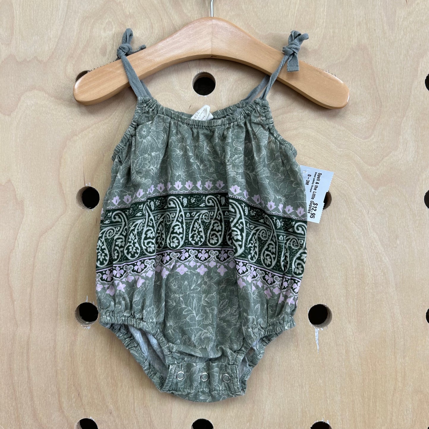 Green Paisley Romper