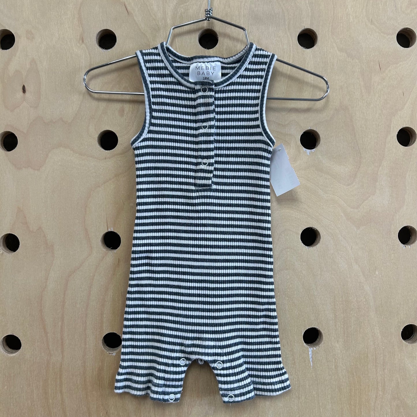 Grey Striped Romper