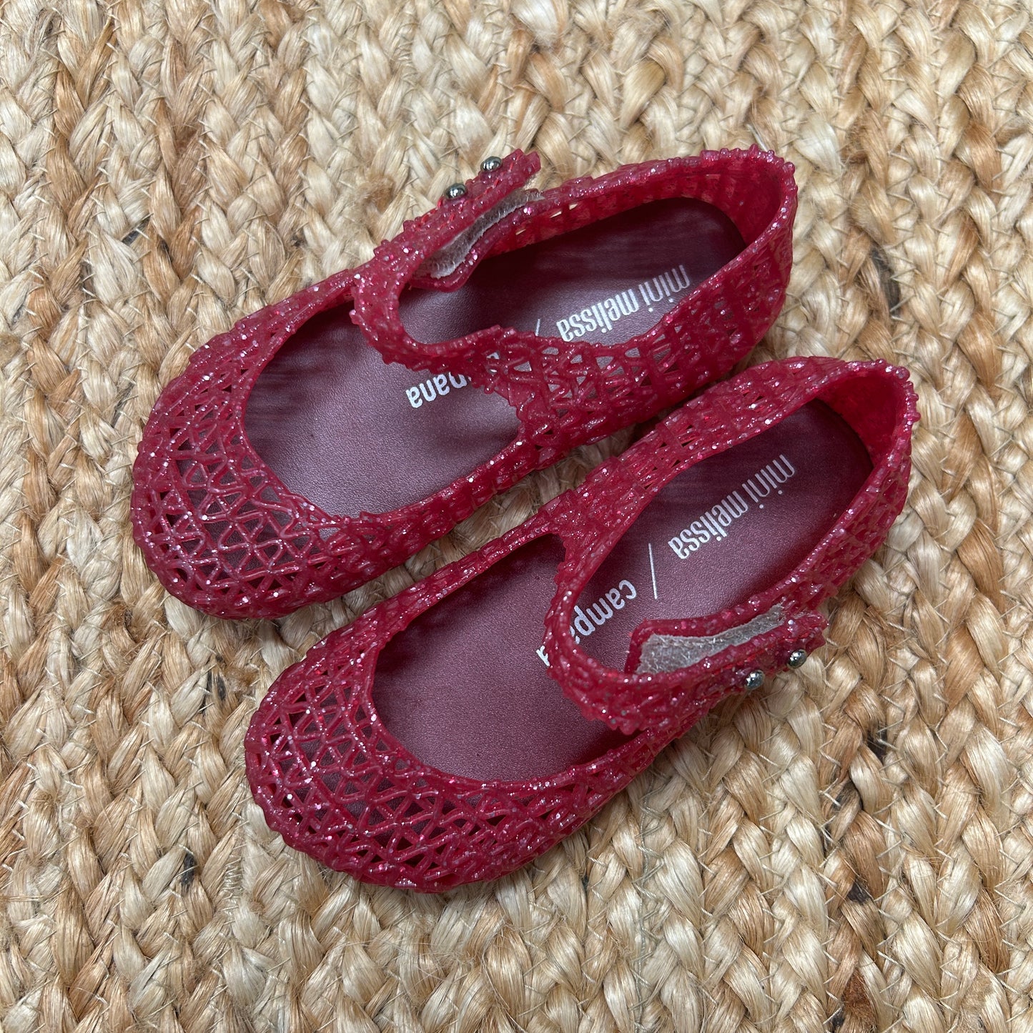 Glitter Red Jelly Campana Flats