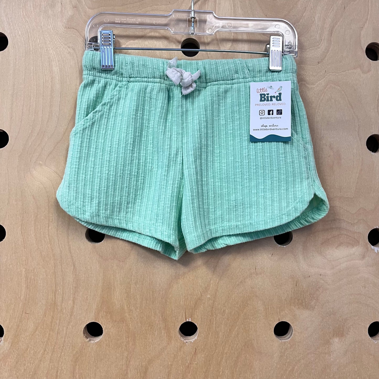 Mint Ribbed Shorts