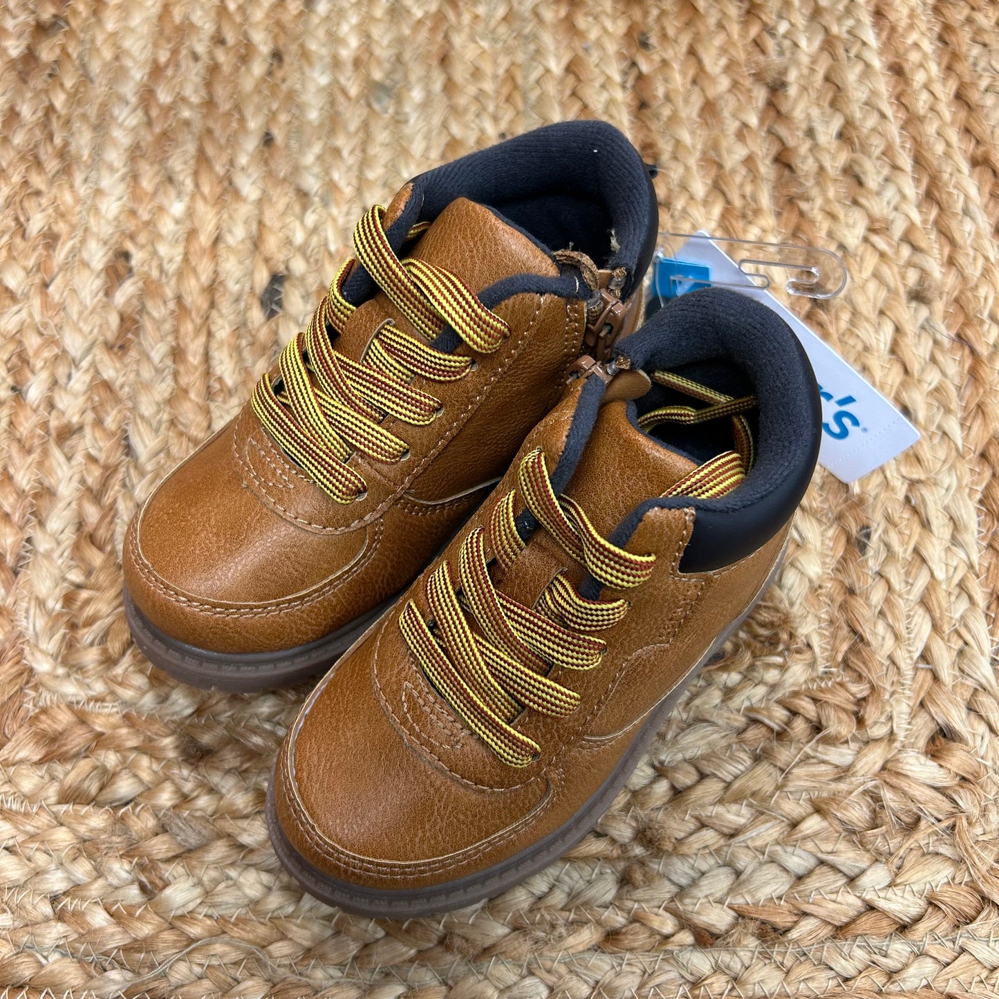 Brown Faux Leather Trail Boots