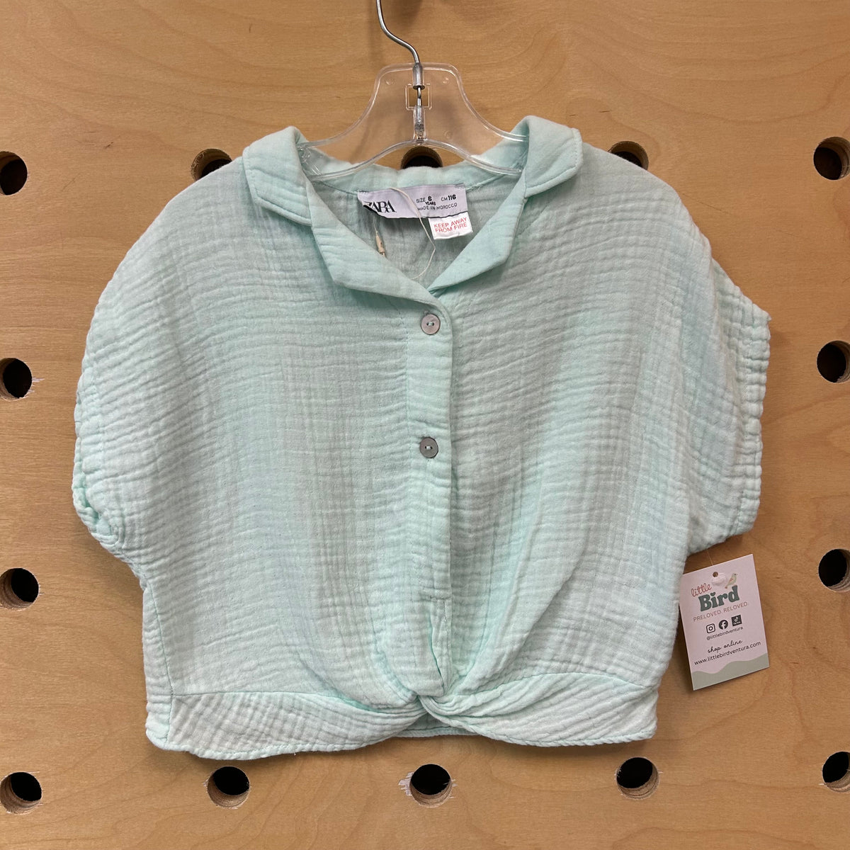 Seafoam Knotted Bottom Top