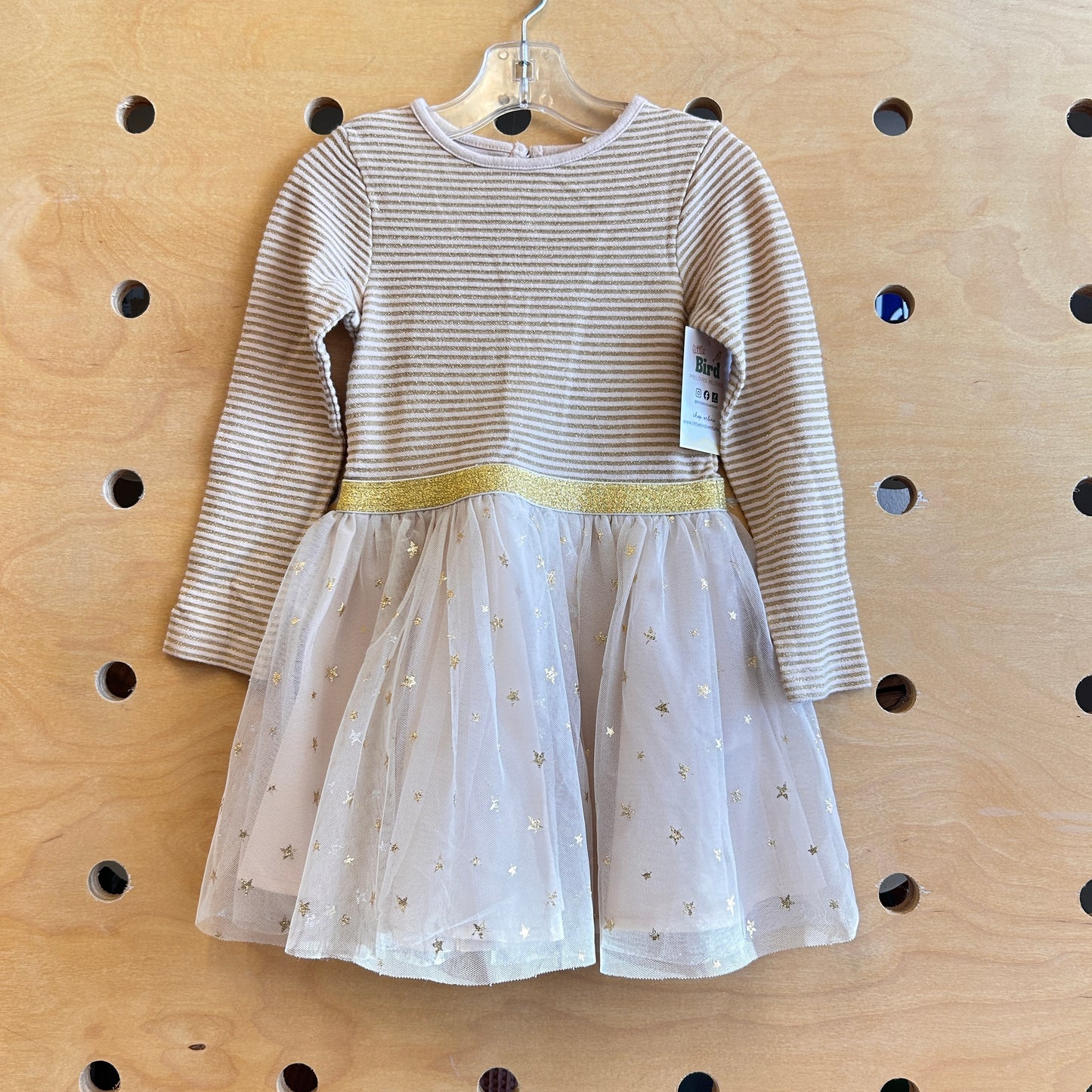 Pink/Gold Tulle Knit Dress
